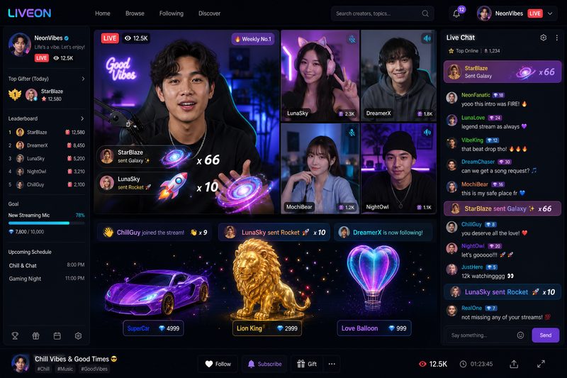 草榴社区实时直播互动界面,创作者与粉丝零距离实时交流